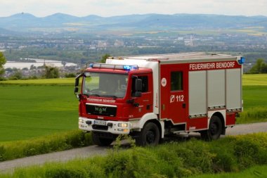 Feuerwehrauto oberhalb von Bendorf